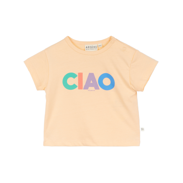 arsene & les pipelettes ciao baby tshirt apricot