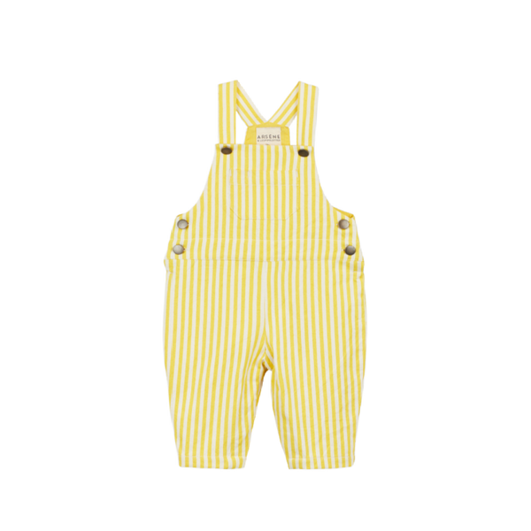 arsene & les pipelettes baby overalls yellow stripes