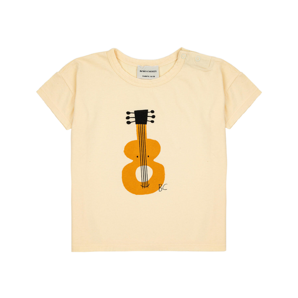 bobo choses acoustic guitar baby t-shirt light yellow
