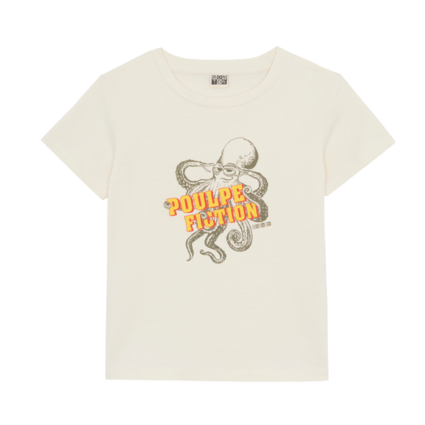 bonton poulpe t-shirt ecru