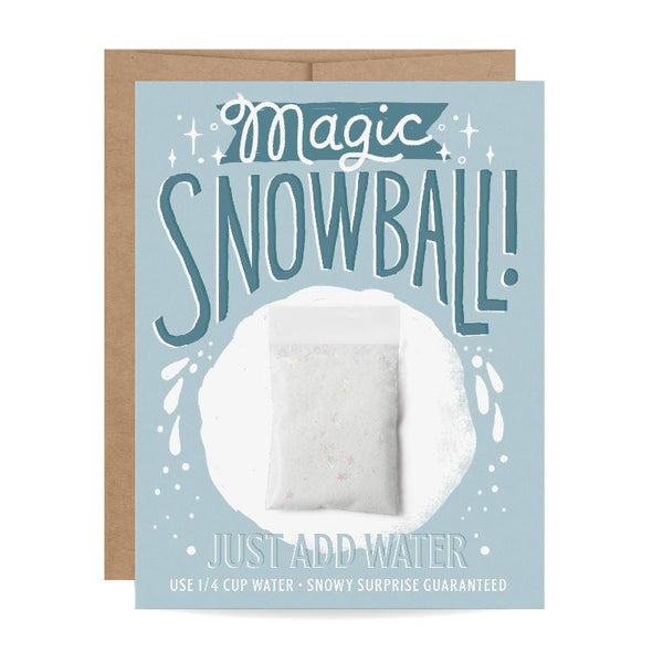 inklings paperie blue holiday card & magic snowball