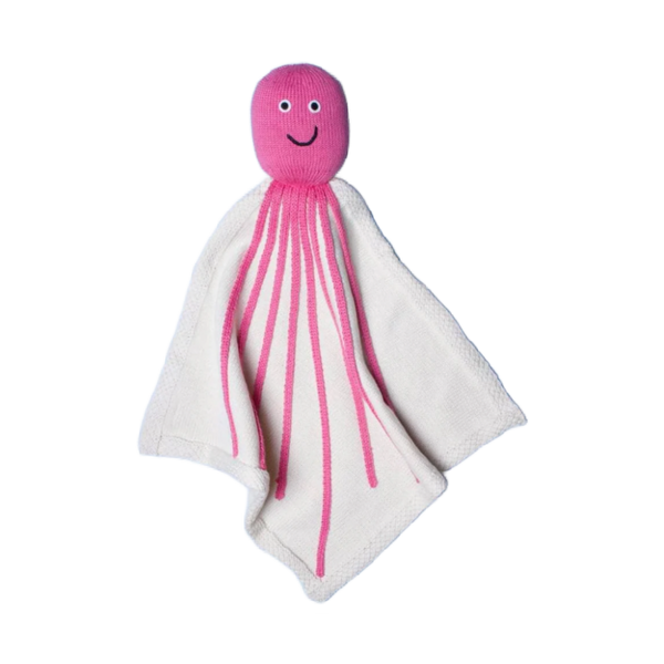 estella nyc octopus baby security blanket pink