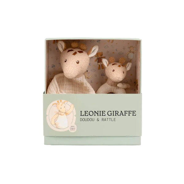 leonie the giraffe doudou & rattle gift set