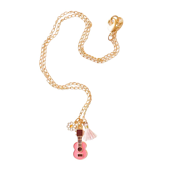 guitar charm and tassel necklace
