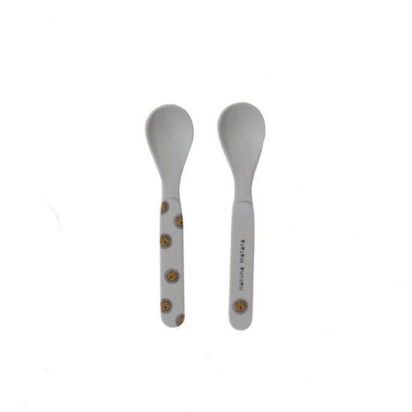 oyoy lion bamboo spoon set grey
