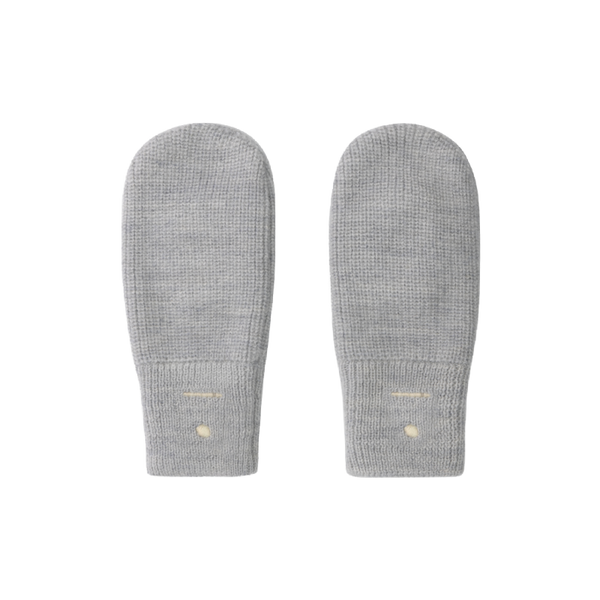 gray label knitted mittens grey melange