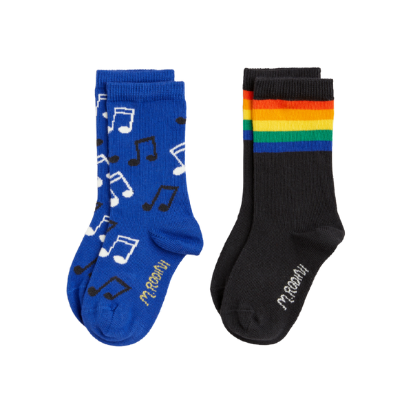mini rodini rainbow 2 pack socks