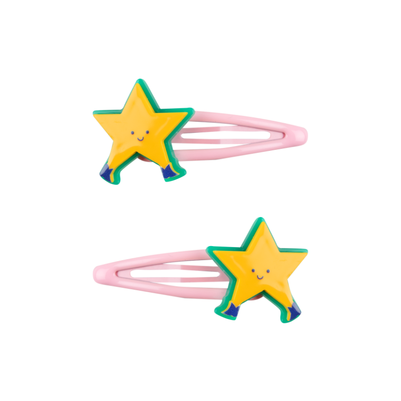tinycottons dancing star hair clips set yellow