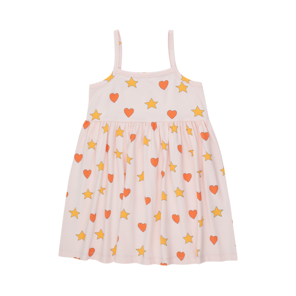 tinycottons hearts stars dress pastel pink