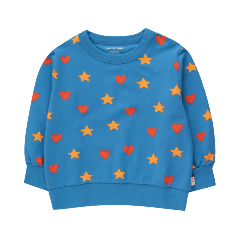 tinycottons hearts stars sweatshirt blue
