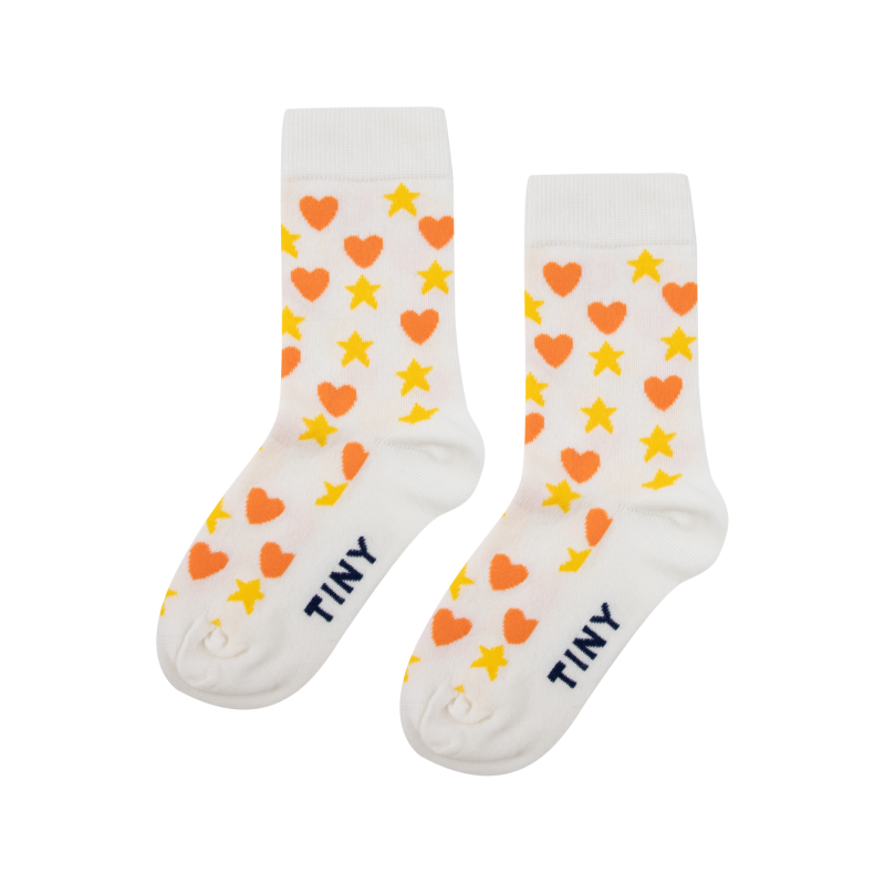 tinycottons hearts stars medium socks off white