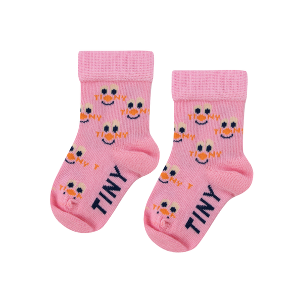 tinycottons clowns medium baby socks pink