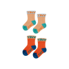 tinycottons colorblock baby socks pack papaya/summer red