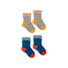 tinycottons colorblock baby socks pack ultramarine/heather grey