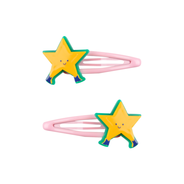 tinycottons dancing star hair clips set yellow