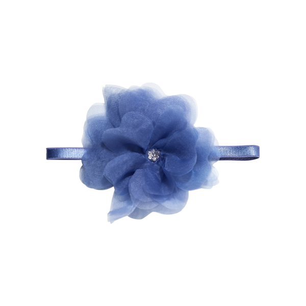 tutu du monde bebe peony headband plume blue