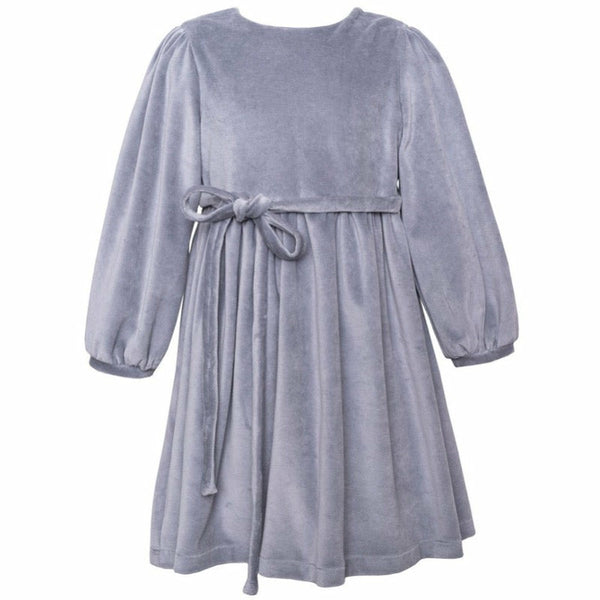paade mode velvet dress grey front view