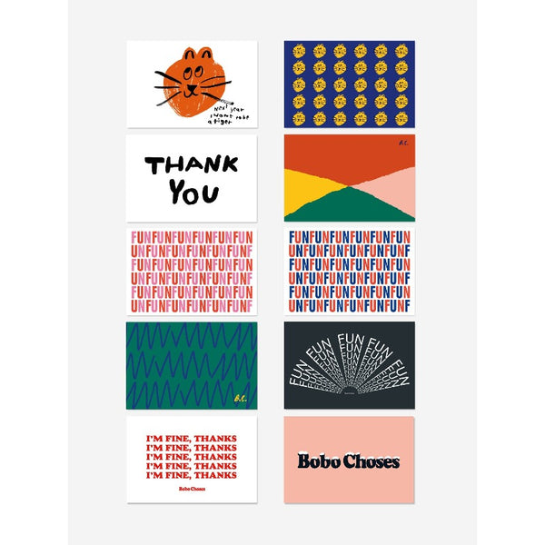 bobo choses fun wishes postcard pack, kid's writing supplies