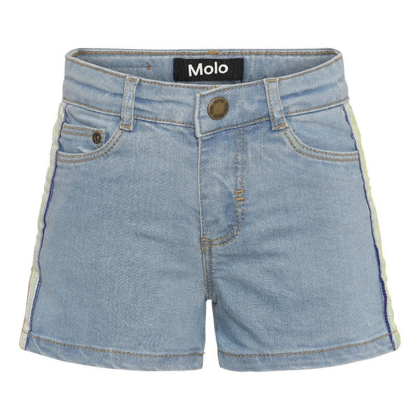 molo angelina shorts light blue denim, girl's denim bottoms