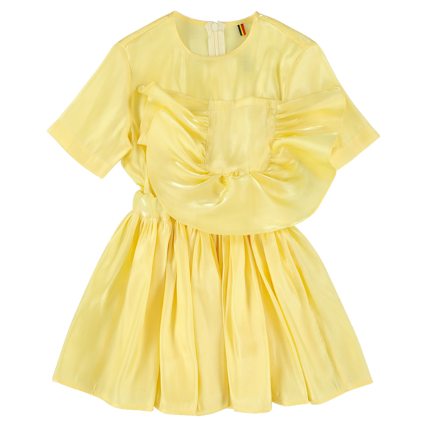 caroline bosmans pocket dress glimmer yellow