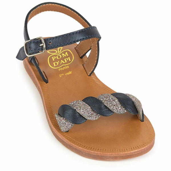 pom d'api plagette twist sandals navy - kodomo boston, new pom d'api collection