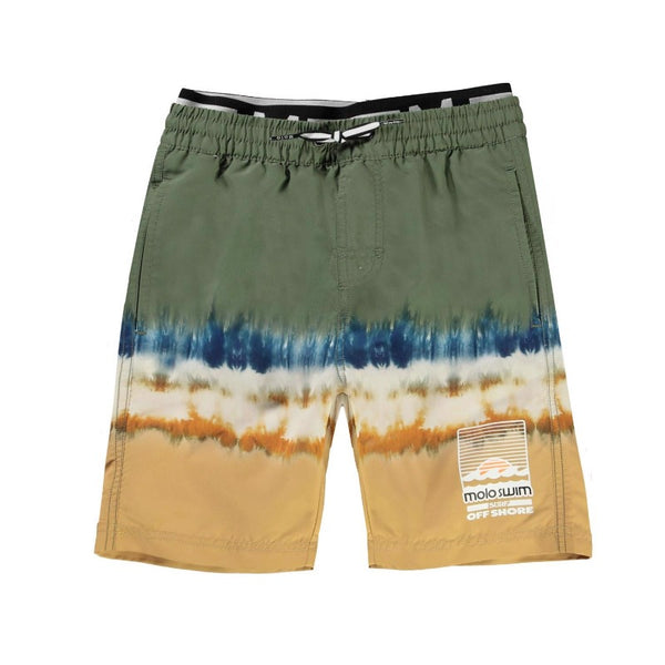 molo neal swim shorts tie dye block