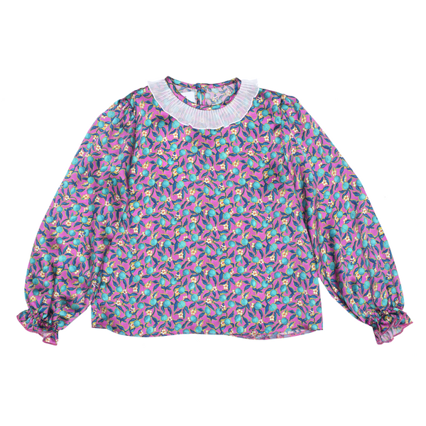 paade mode bowie silk blouse pink, special occasion clothes for kids and tweens available at kodomo boston. free shipping.