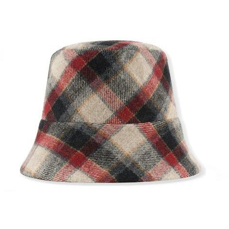 kids on the moon ruby plaid hat, children accessories, bucket hat flannel