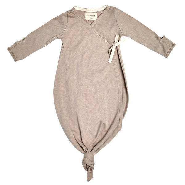 bacabuche preemie kimono gown + beanie fawn