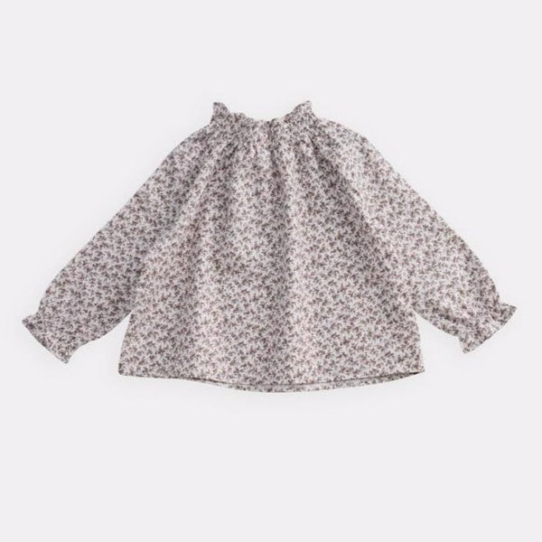 belle enfant sabine blouse brown floral, tops shirts classic styles for baby kids girls, new fall winter collection at kodomo boston free shipping