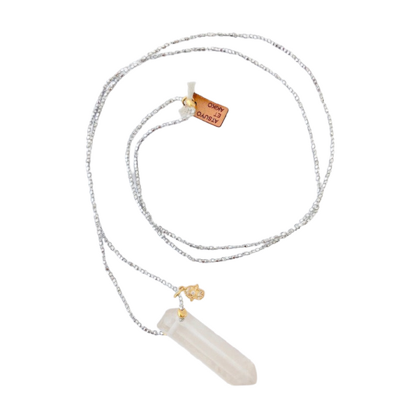 atsuyo et akiko hamsa crystal necklace