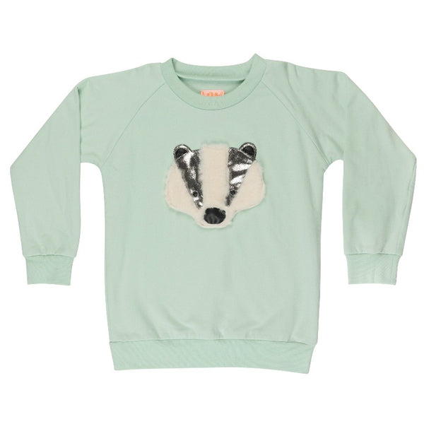 wauw capow by bang bang copenhagen badger sweatshirt mint