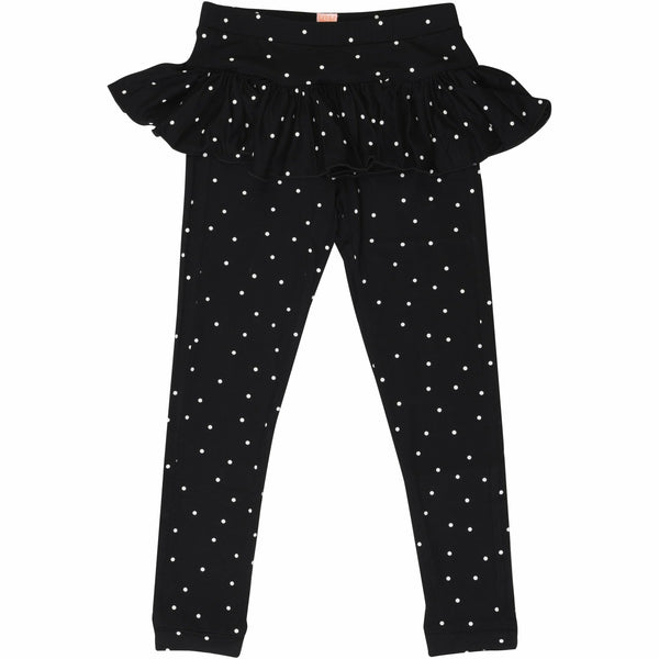 wauw capow by bang bang copenhagen betty leggings black white dots, ethical baby and kids clothing for fall winter 2020 at kodomo boston, free shipping