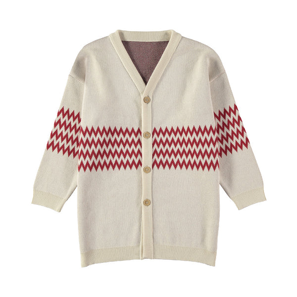 yporque zig zag tricot cardigan cru