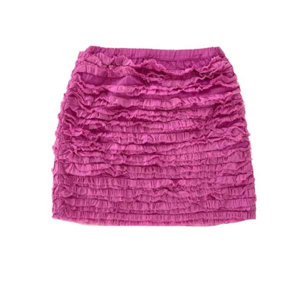 long live the queen ruffle volant skirt fuchsia