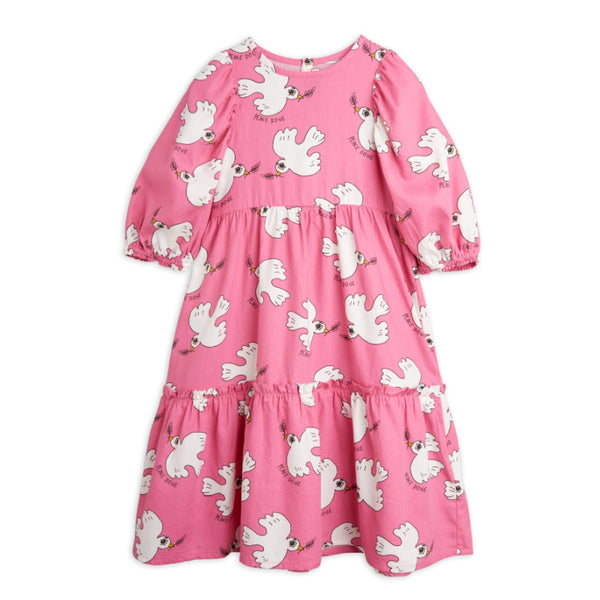mini rodini dove puff sleeve dress pink