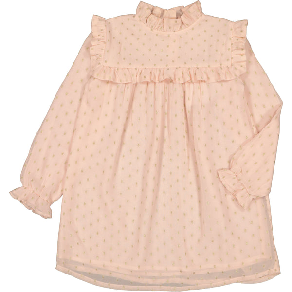 louis louise annick dress pink lurex gold dots, free shipping from kodomo boston