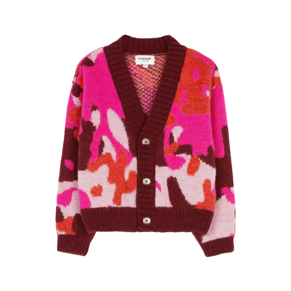 finger in the nose alienor cardigan red camo