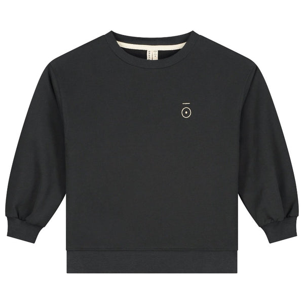 gray label dropped shoulder sweater nearly black