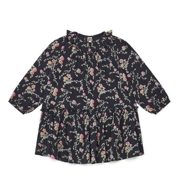 bonton daria floral dress navy blue