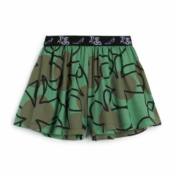 wolf & rita joana shorts retro flowers green front view