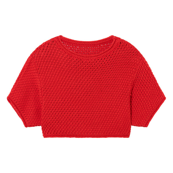little creative factory crop sweatshirt red