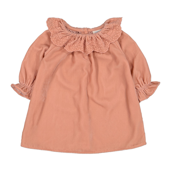 louis louise gulia baby dress velvet blush
