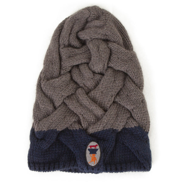 wolf & rita mario braid taupe beanie, warm knit hat fall winter cozy styles for children, free shipping at kodomo boston