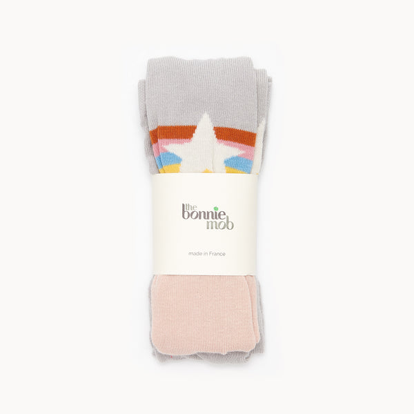 the bonnie mob molly rainbow star tights pink, free shipping on orders over $99