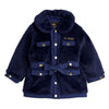 mini rodini faux fur jacket navy