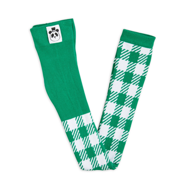 mini rodini gingham check leggings green