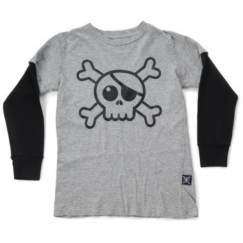 nununu skull tee shirt grey - kodomo