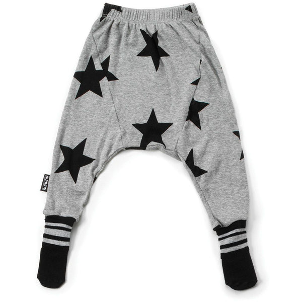 nununu star footed pants heather grey