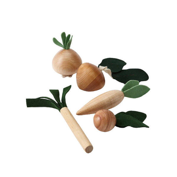 milton & goose veggies play food set, children pretend play toys